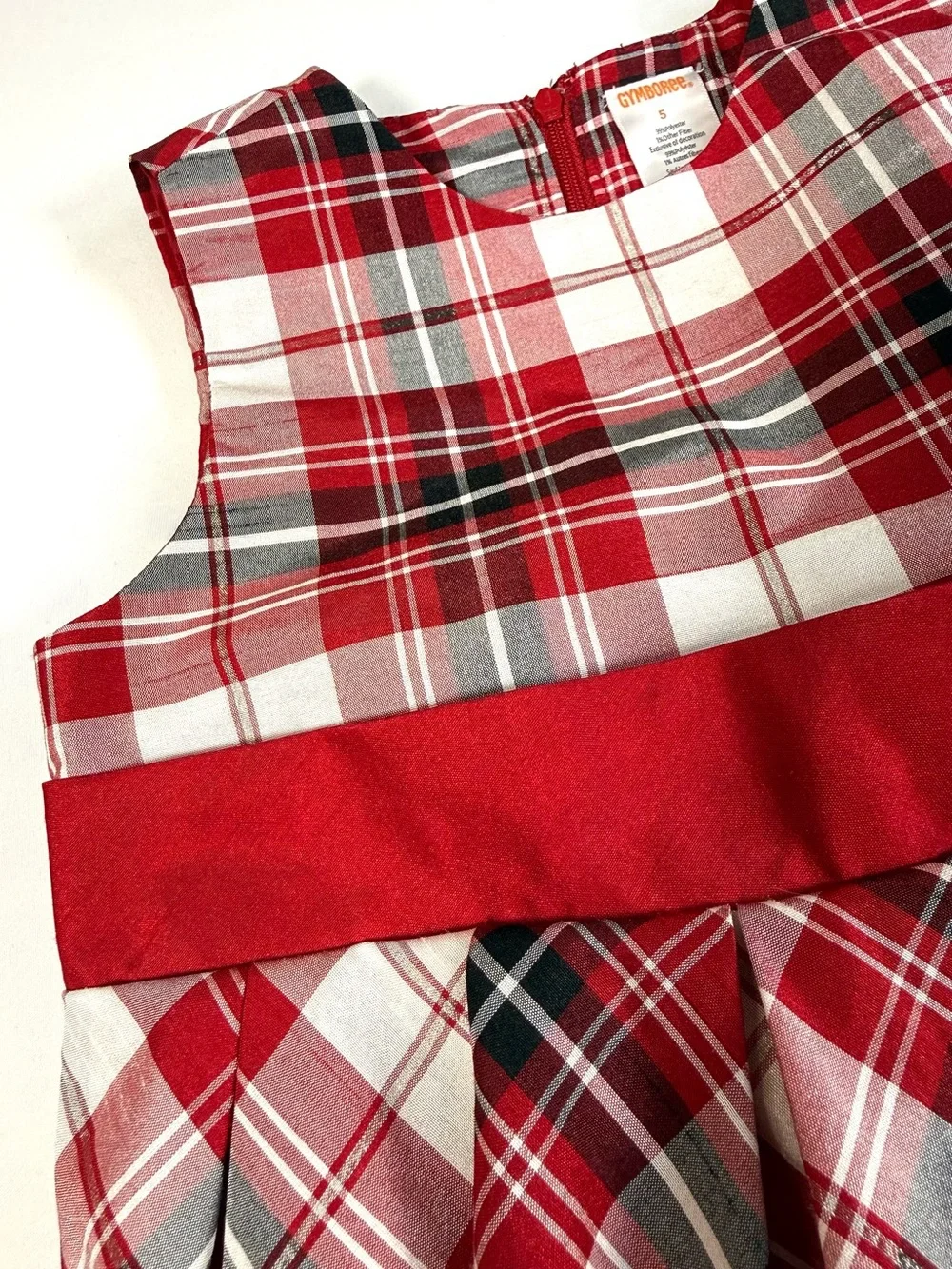 GYMBOREE Girls Holiday Cheer Plaid Tartan Party Dress 5 Christmas‎ Tulle Red Bow